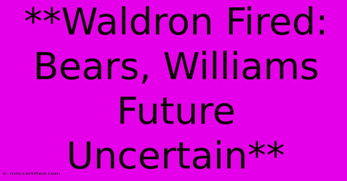 **Waldron Fired: Bears, Williams Future Uncertain**