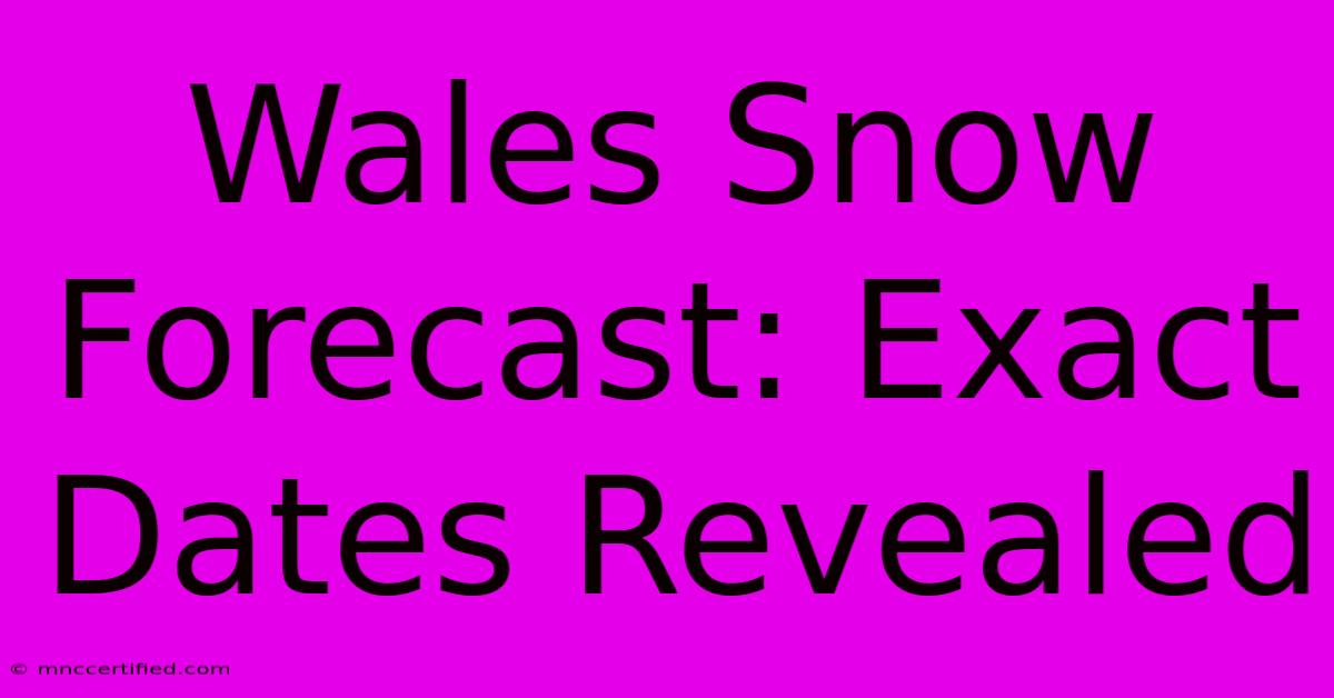 Wales Snow Forecast: Exact Dates Revealed