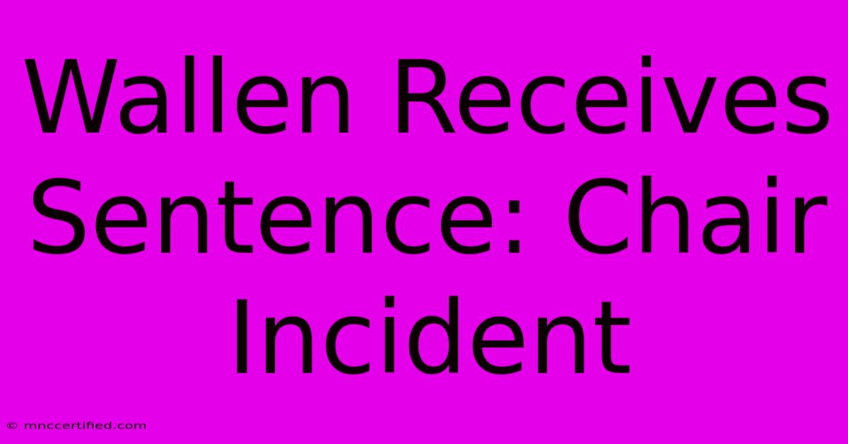 Wallen Receives Sentence: Chair Incident