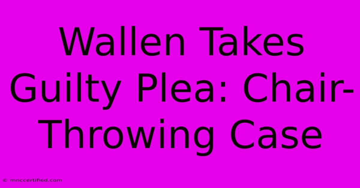 Wallen Takes Guilty Plea: Chair-Throwing Case