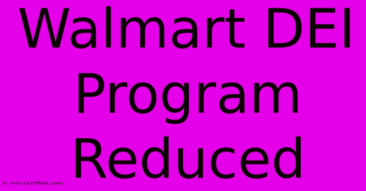 Walmart DEI Program Reduced