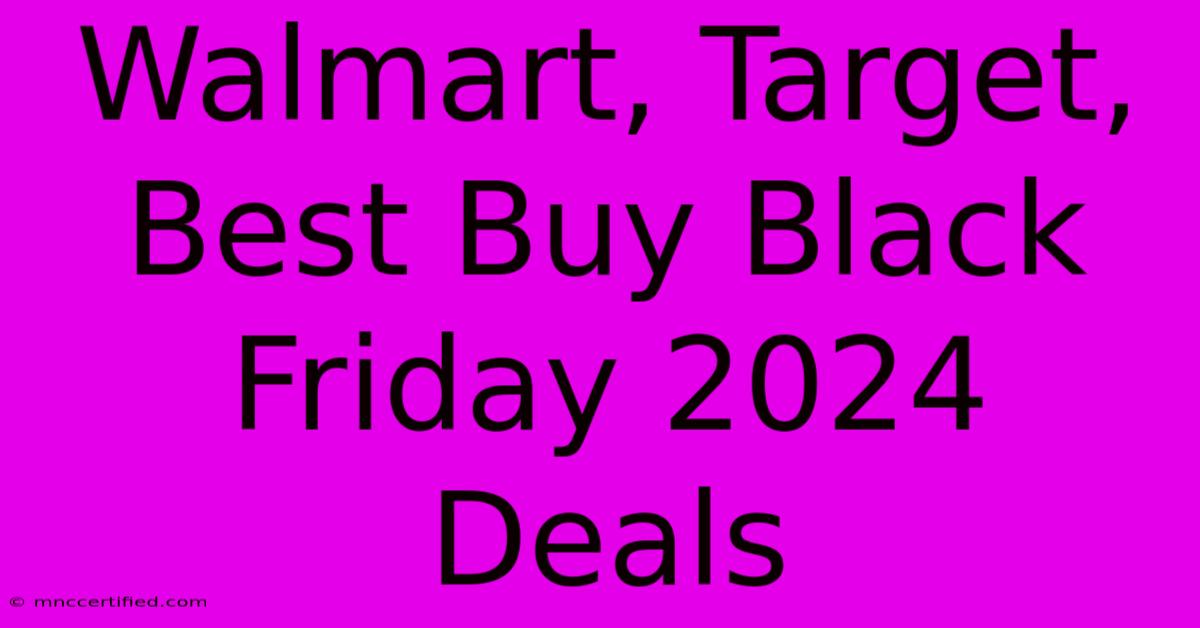 Walmart, Target, Best Buy Black Friday 2024 Deals