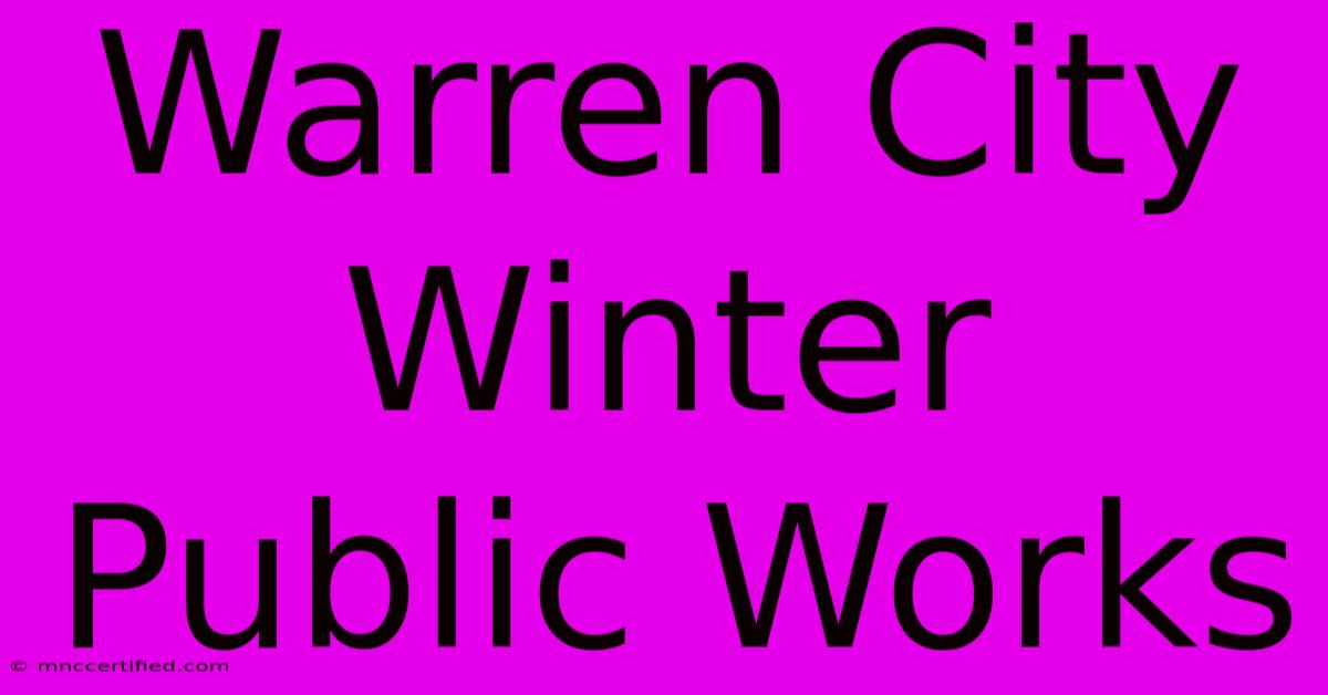 Warren City Winter Public Works