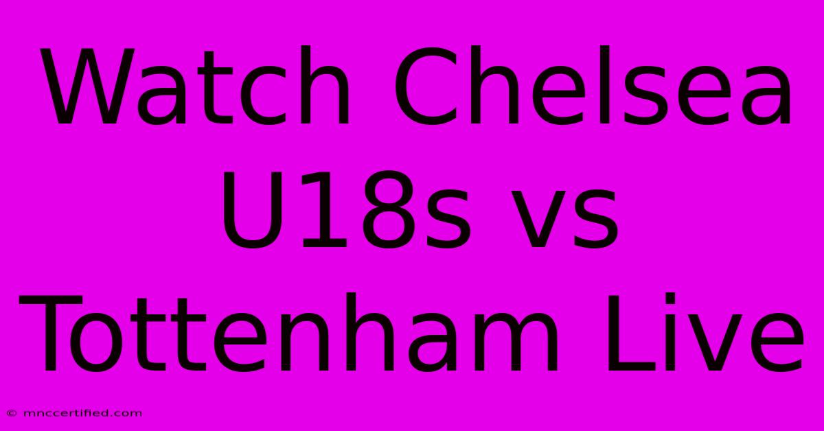 Watch Chelsea U18s Vs Tottenham Live