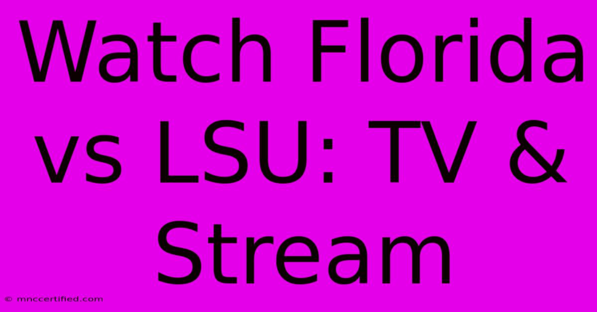 Watch Florida Vs LSU: TV & Stream