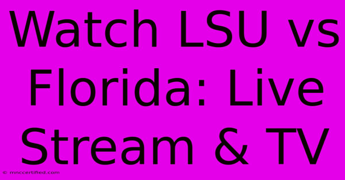 Watch LSU Vs Florida: Live Stream & TV