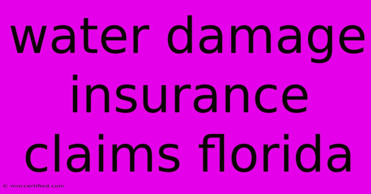 Water Damage Insurance Claims Florida