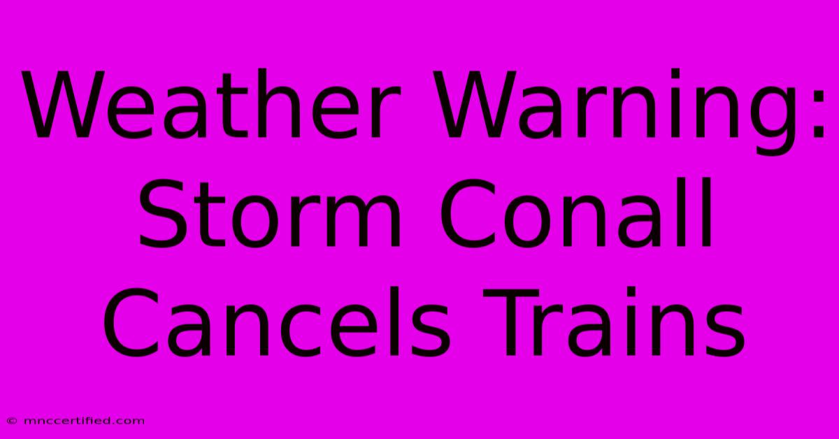 Weather Warning: Storm Conall Cancels Trains