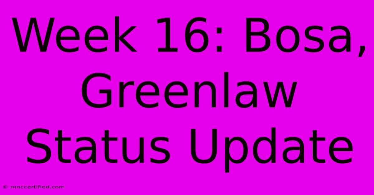 Week 16: Bosa, Greenlaw Status Update