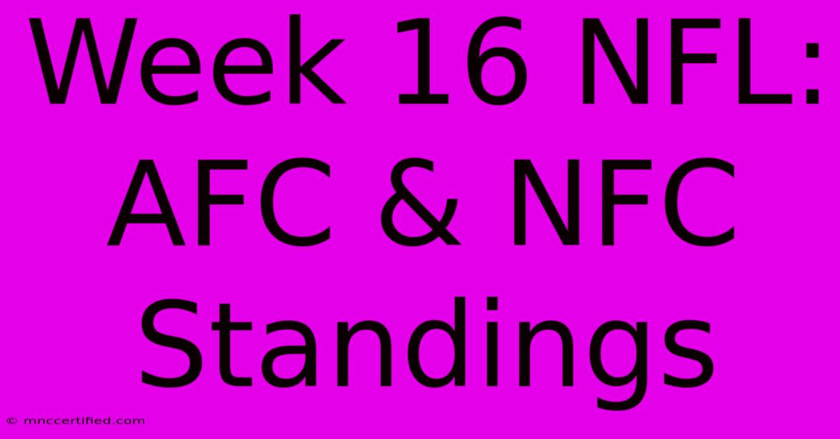 Week 16 NFL: AFC & NFC Standings