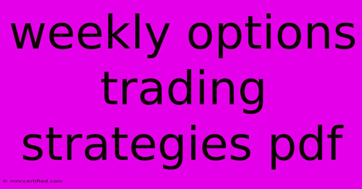 Weekly Options Trading Strategies Pdf