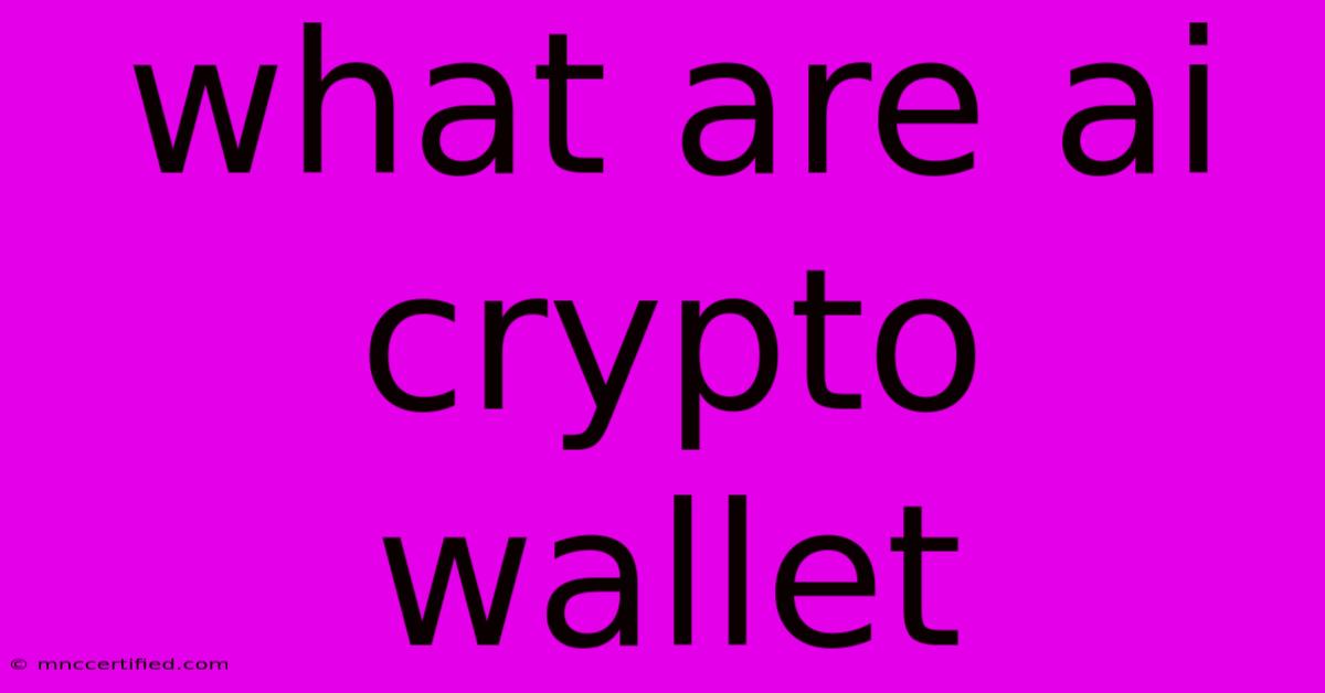 What Are Ai Crypto Wallet