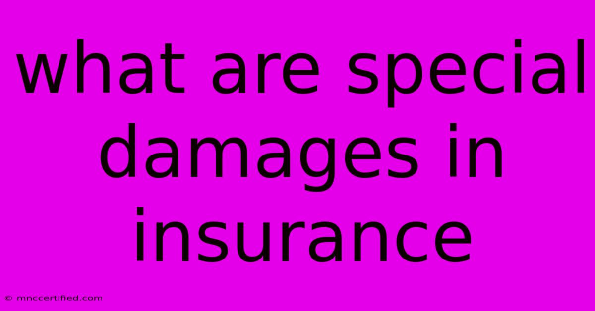 What Are Special Damages In Insurance