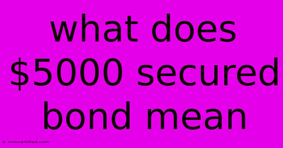 What Does $5000 Secured Bond Mean