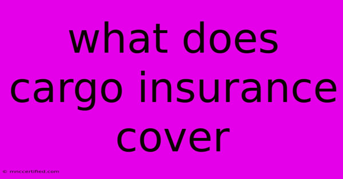 What Does Cargo Insurance Cover