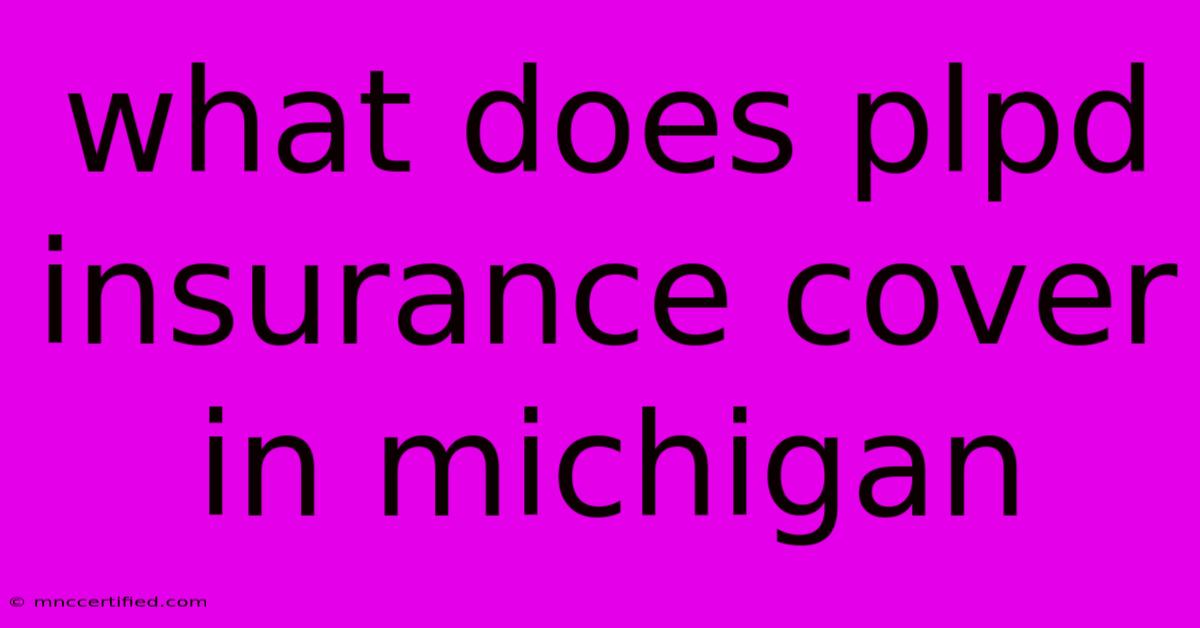 What Does Plpd Insurance Cover In Michigan