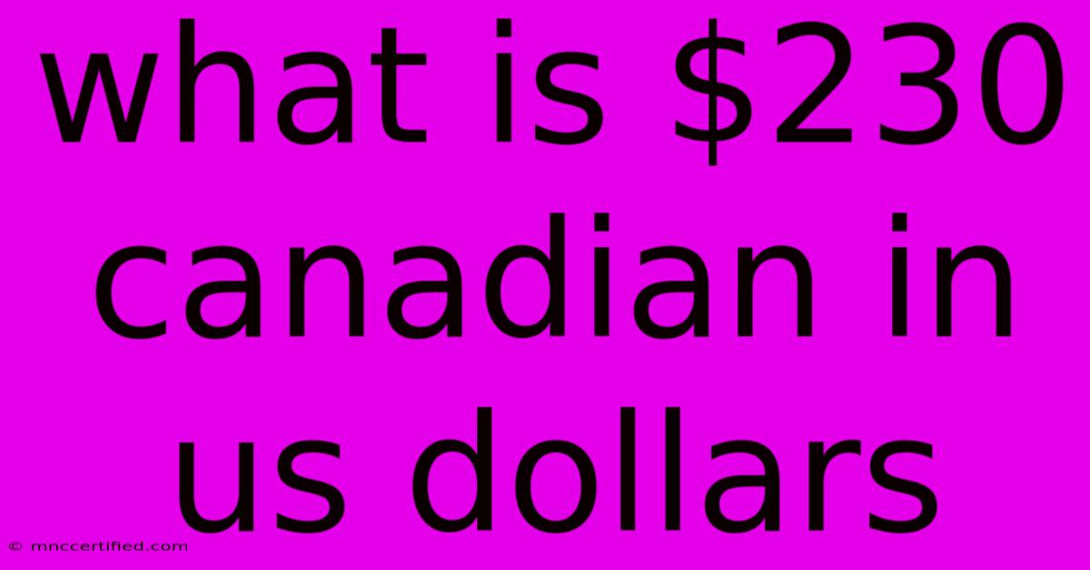 What Is $230 Canadian In Us Dollars