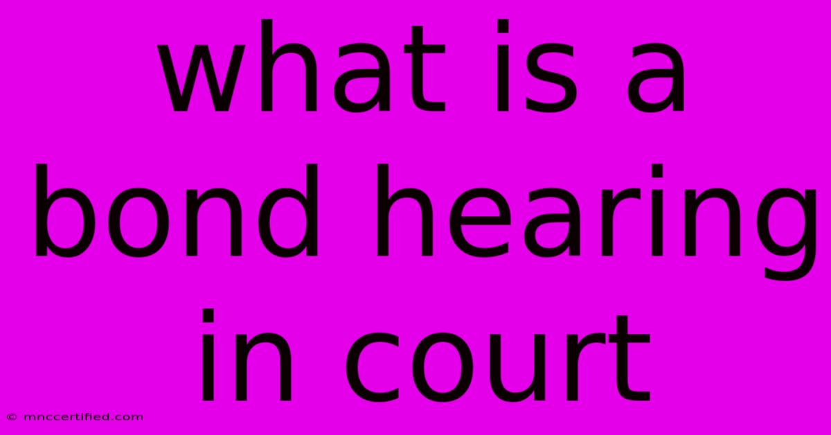 What Is A Bond Hearing In Court