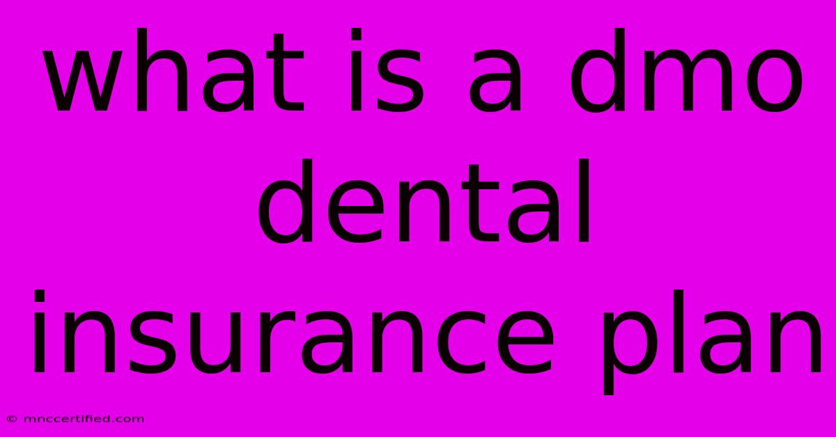 What Is A Dmo Dental Insurance Plan