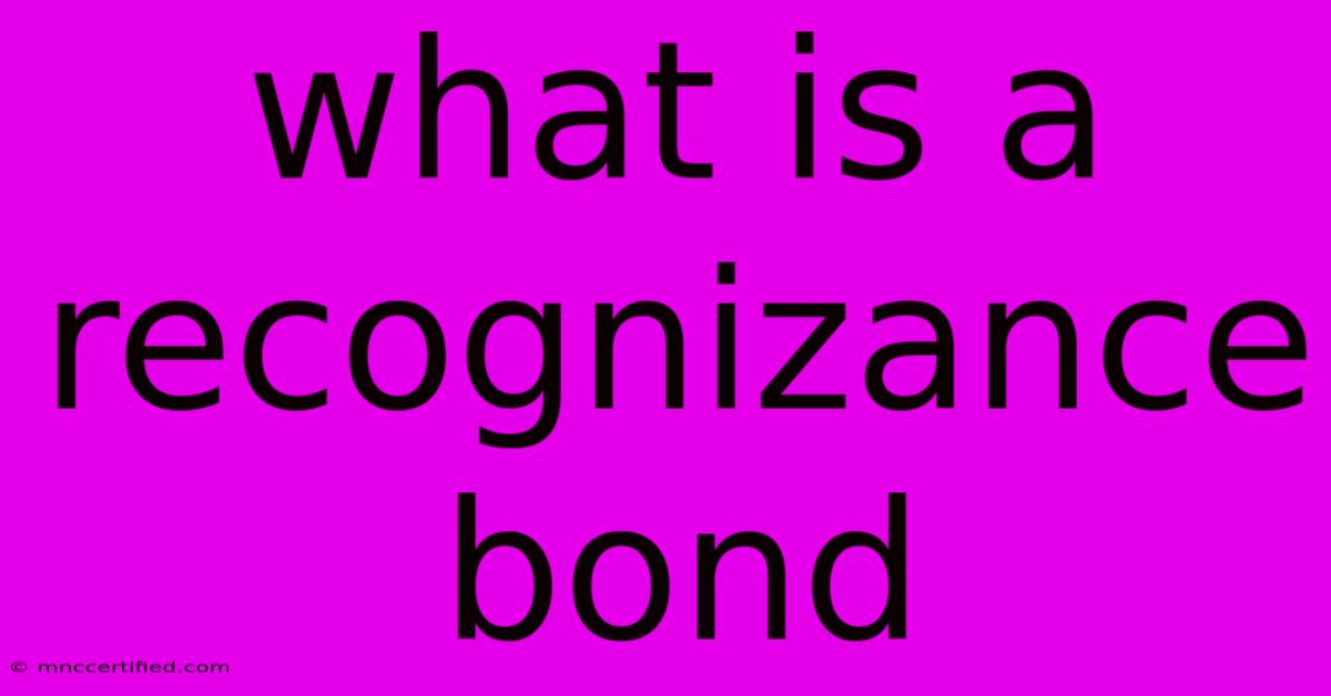 What Is A Recognizance Bond