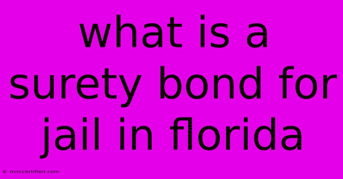 What Is A Surety Bond For Jail In Florida