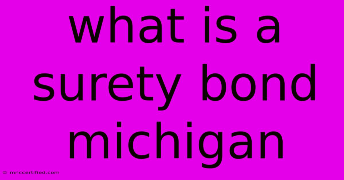 What Is A Surety Bond Michigan