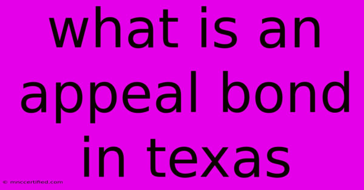 What Is An Appeal Bond In Texas