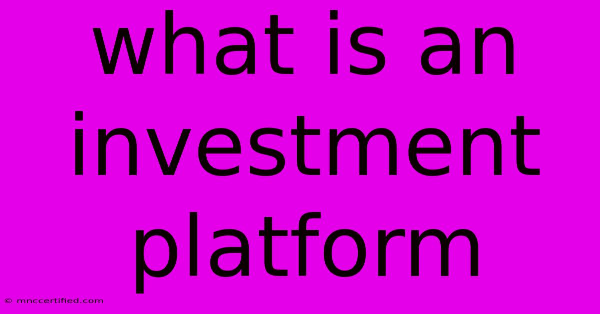 What Is An Investment Platform