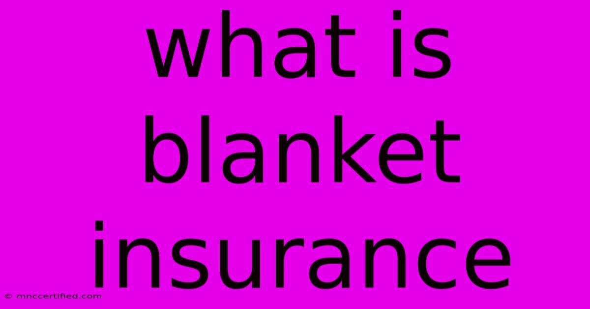 What Is Blanket Insurance