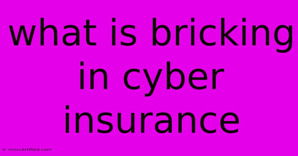 What Is Bricking In Cyber Insurance