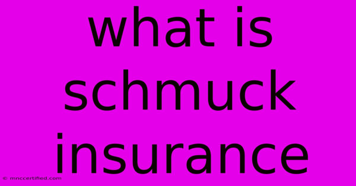 What Is Schmuck Insurance