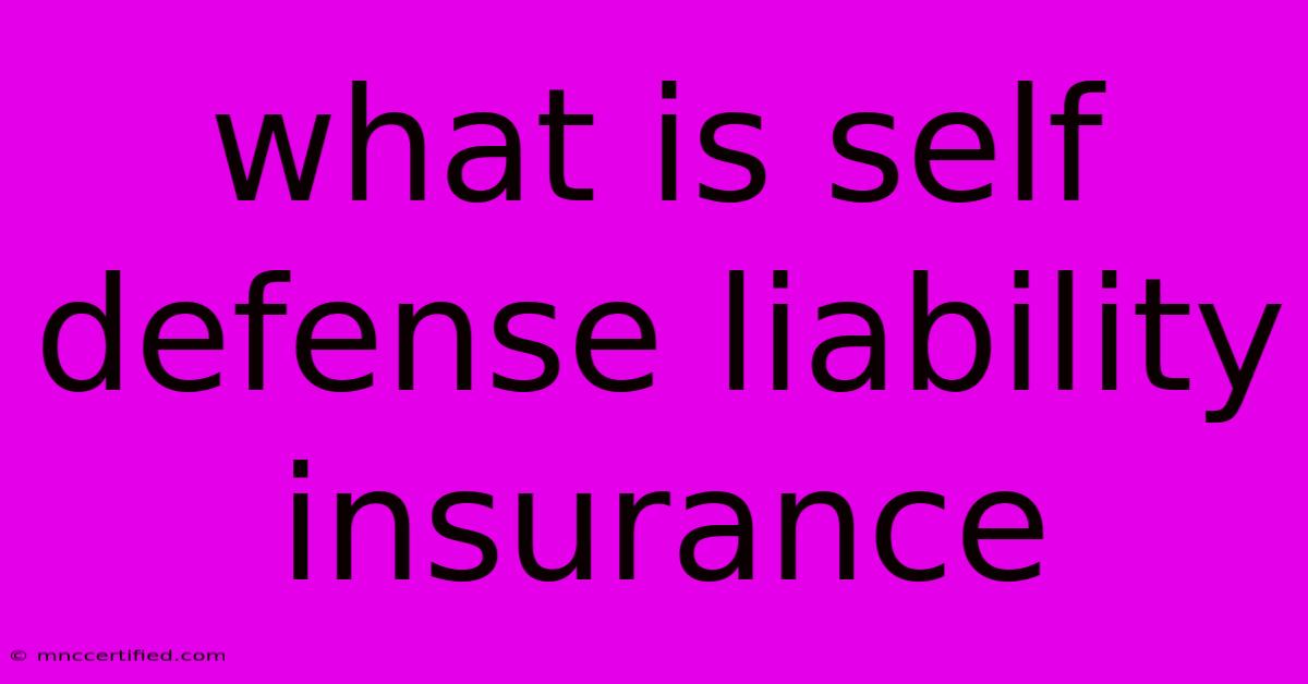 What Is Self Defense Liability Insurance