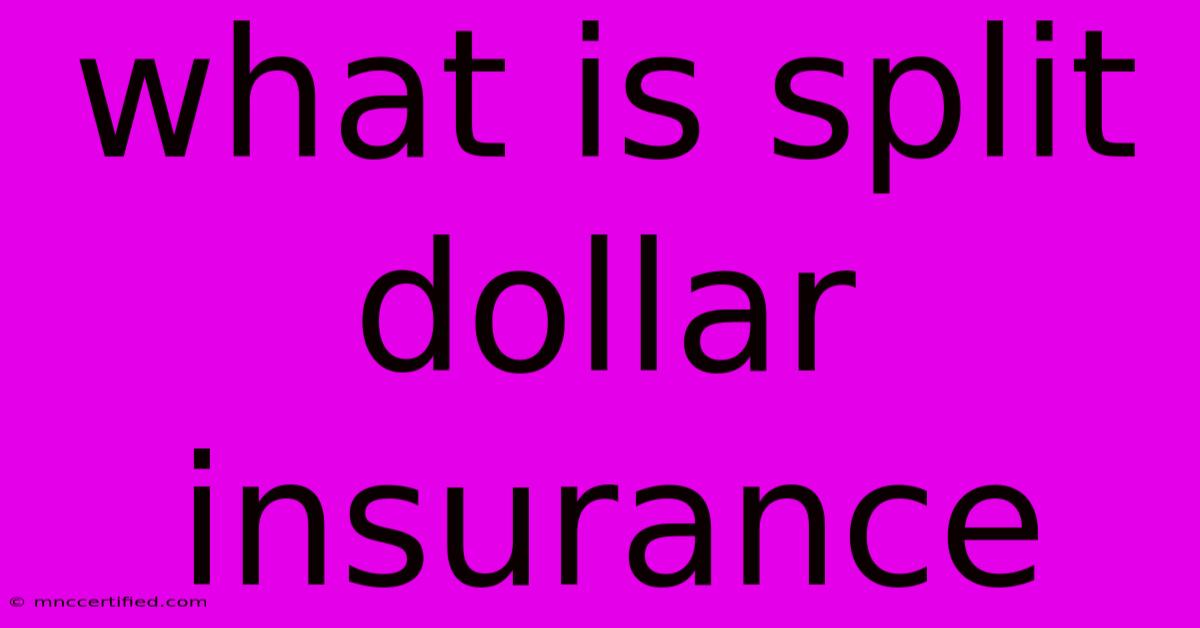 What Is Split Dollar Insurance