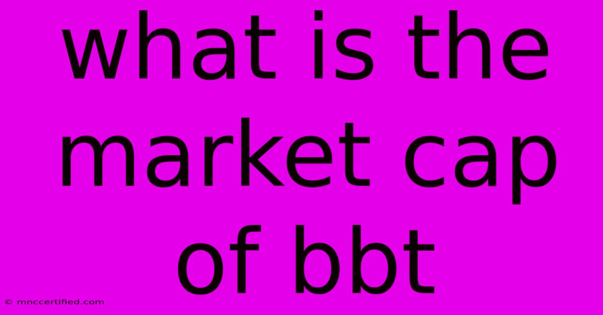 What Is The Market Cap Of Bbt