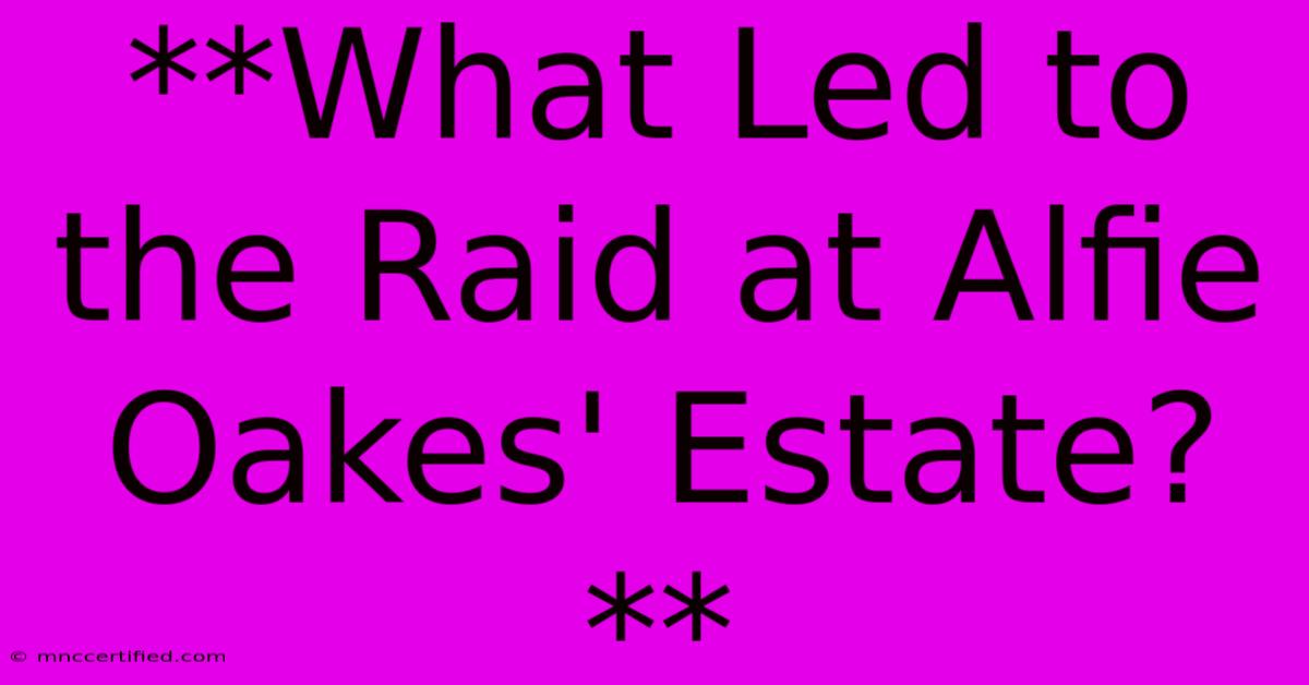 **What Led To The Raid At Alfie Oakes' Estate?** 