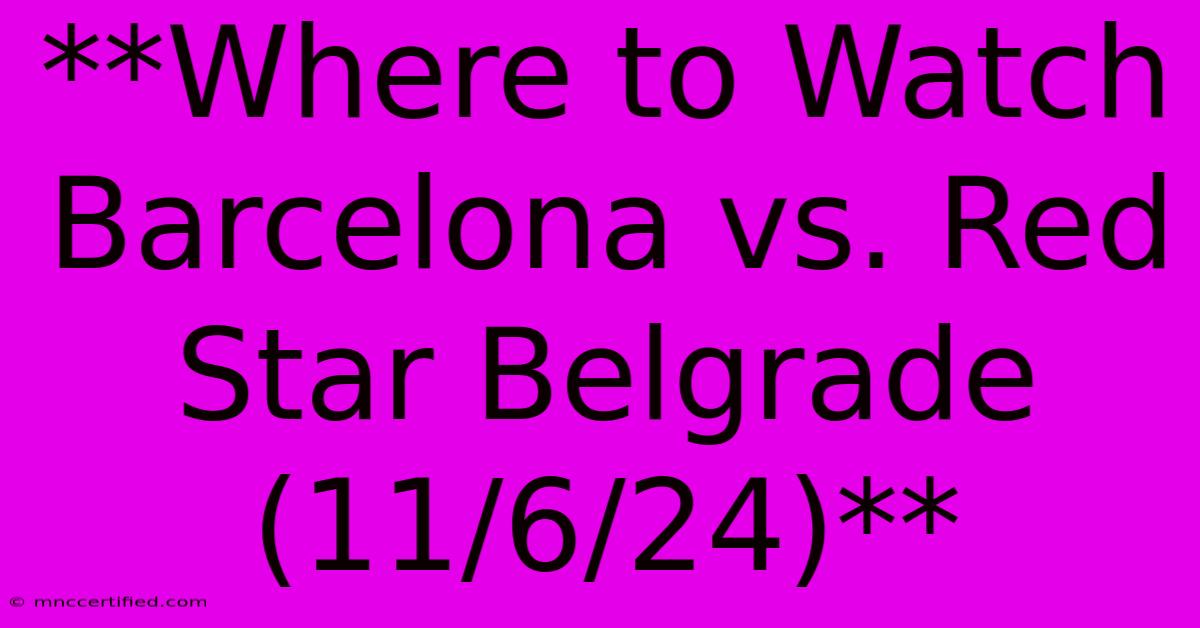 **Where To Watch Barcelona Vs. Red Star Belgrade (11/6/24)**