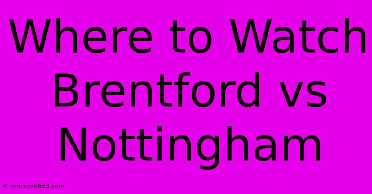 Where To Watch Brentford Vs Nottingham