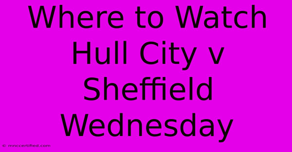 Where To Watch Hull City V Sheffield Wednesday