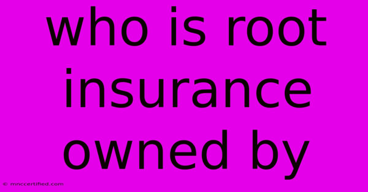 Who Is Root Insurance Owned By