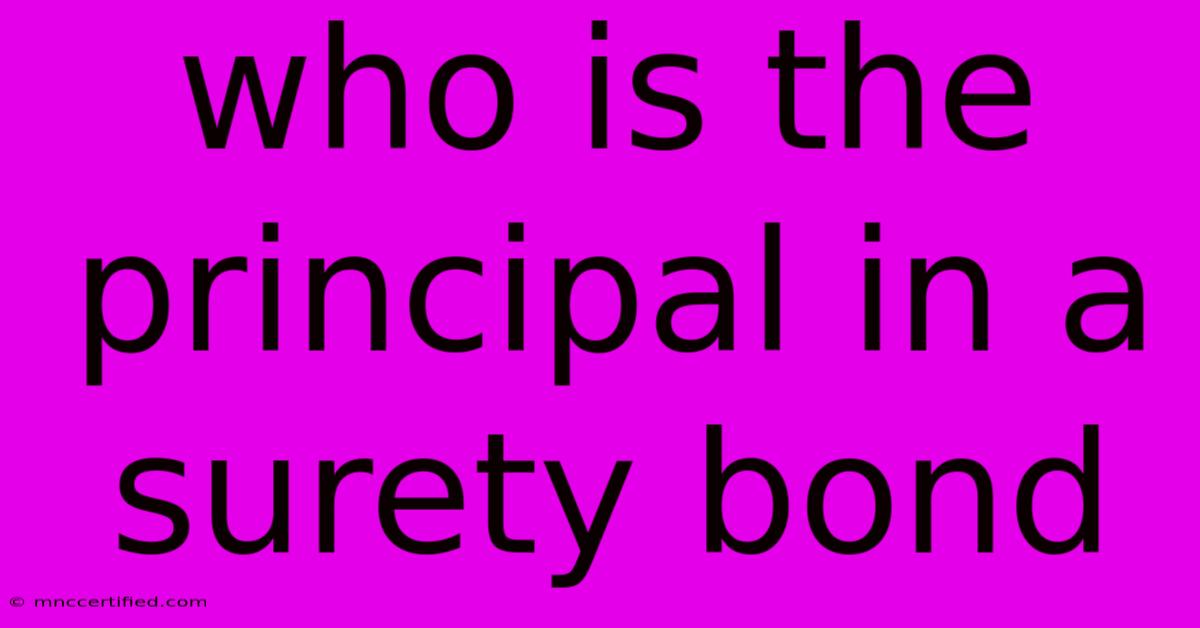 Who Is The Principal In A Surety Bond