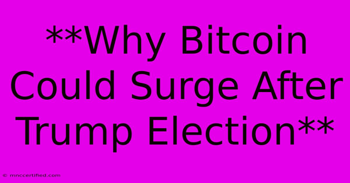 **Why Bitcoin Could Surge After Trump Election**