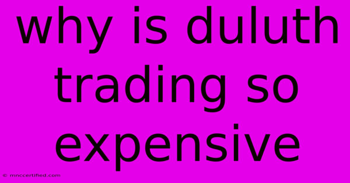 Why Is Duluth Trading So Expensive