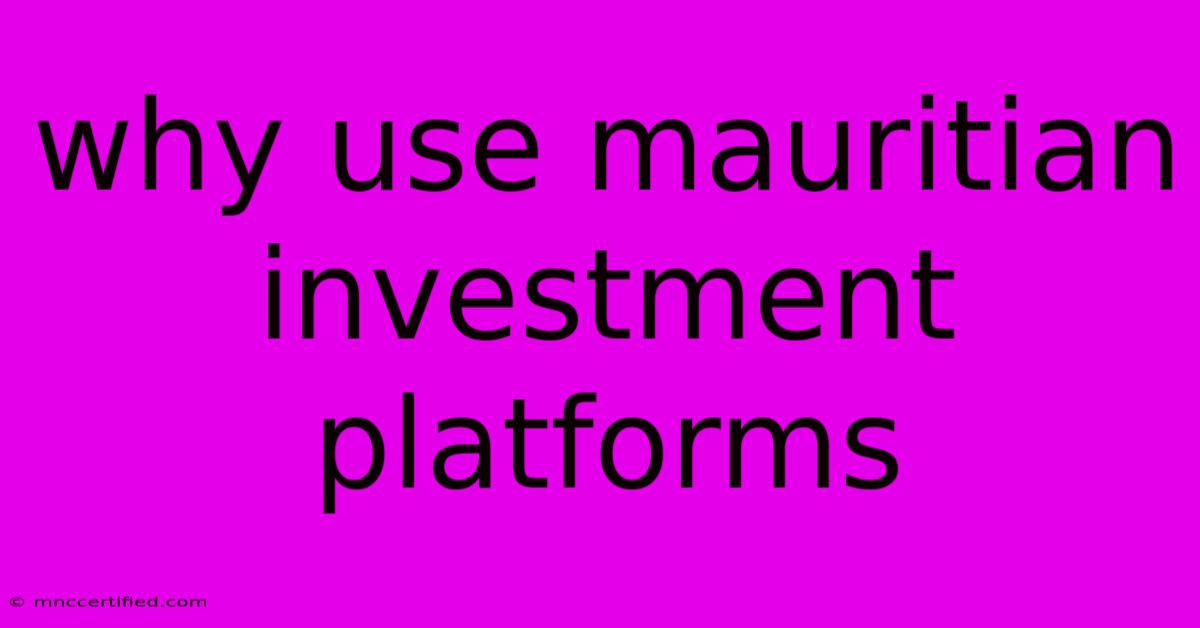 Why Use Mauritian Investment Platforms