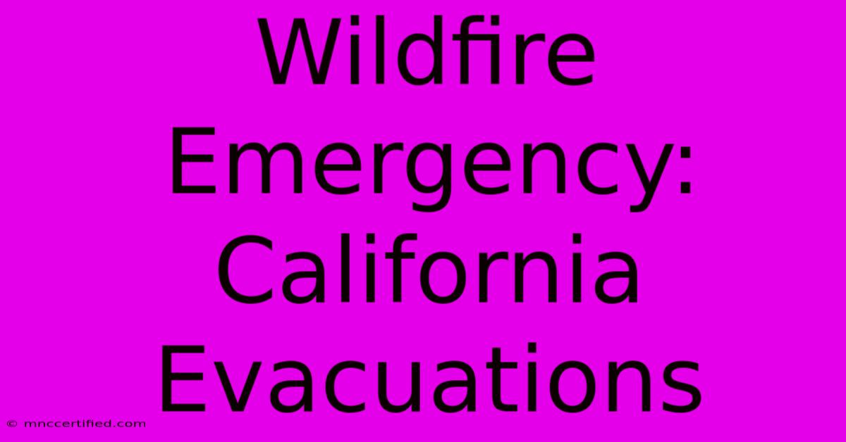 Wildfire Emergency: California Evacuations