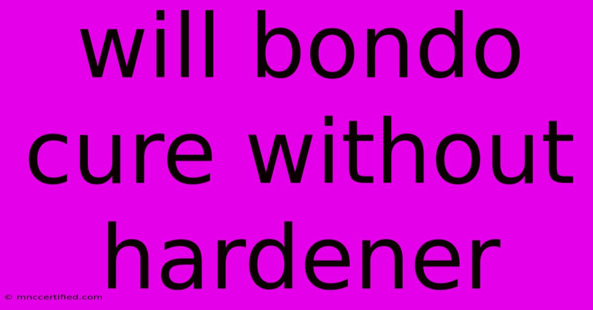 Will Bondo Cure Without Hardener