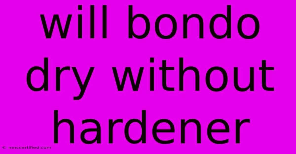 Will Bondo Dry Without Hardener