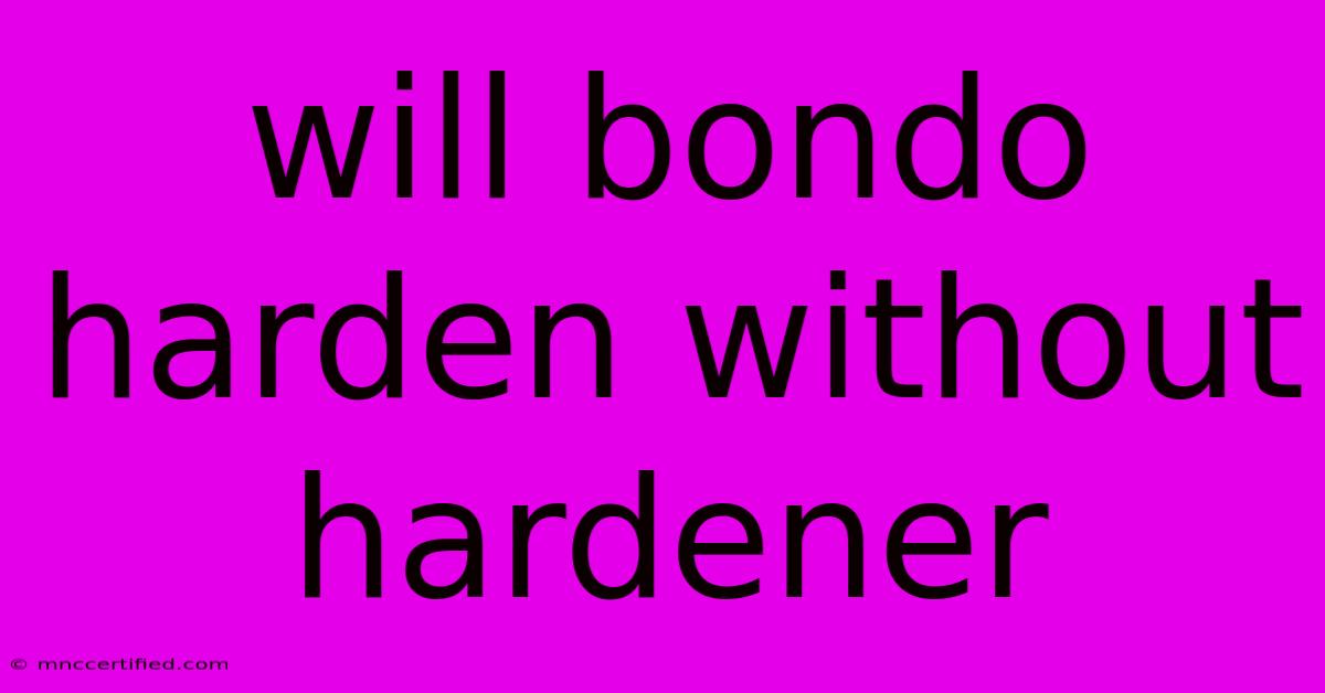 Will Bondo Harden Without Hardener