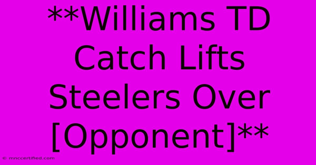 **Williams TD Catch Lifts Steelers Over [Opponent]** 