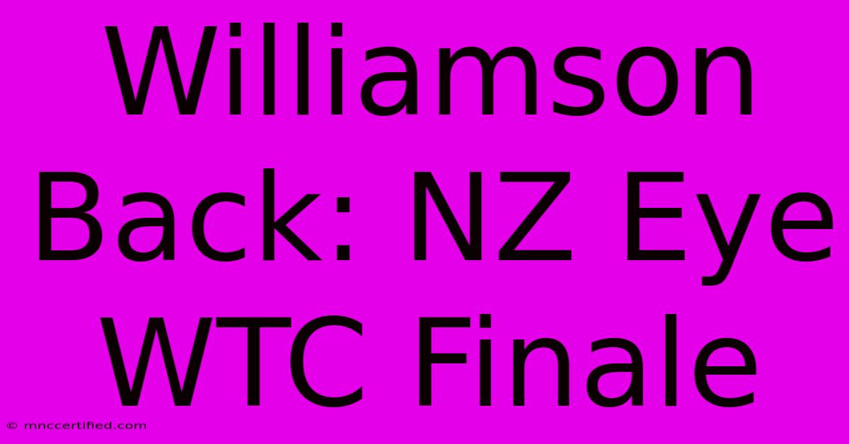 Williamson Back: NZ Eye WTC Finale