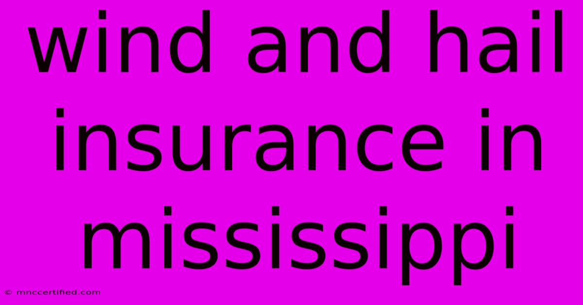 Wind And Hail Insurance In Mississippi